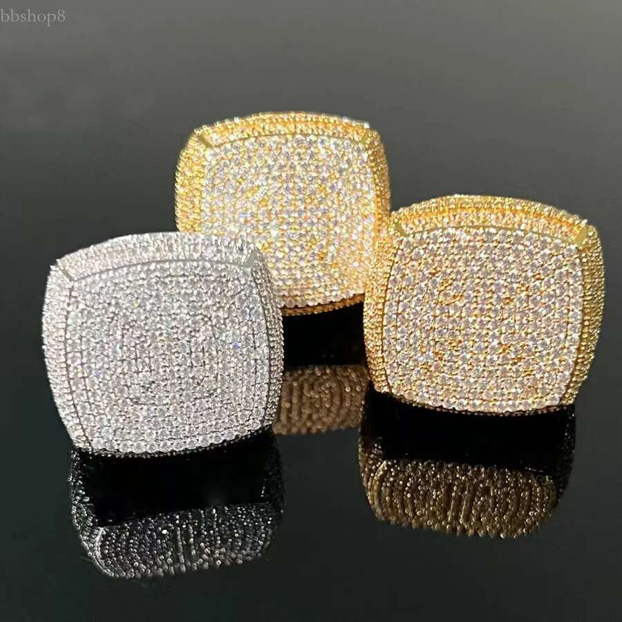 hot selg solid pass dia tester hip hop iced out men vvs moissanite rings sterg sier
