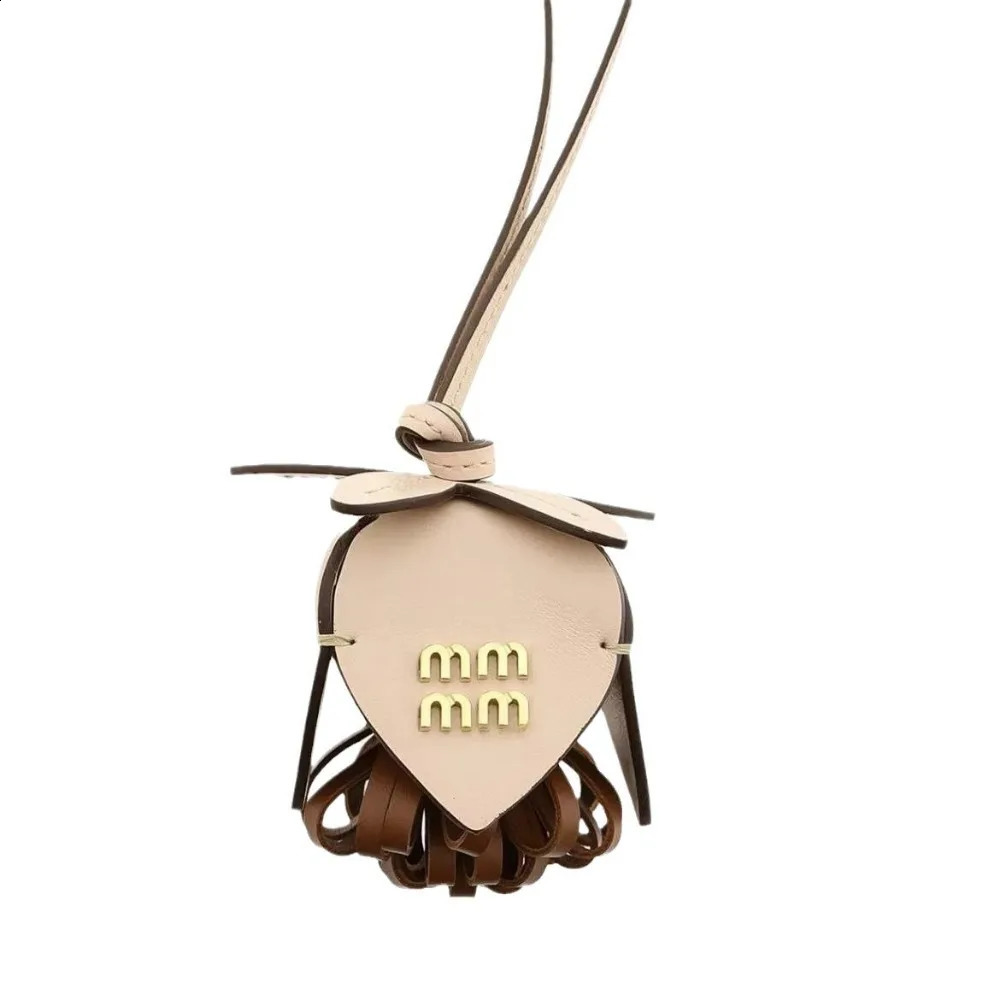 Ladies cowhide flower bag pendant hanging rope bag hanging real leather bag accessories M home hanging decoration250114