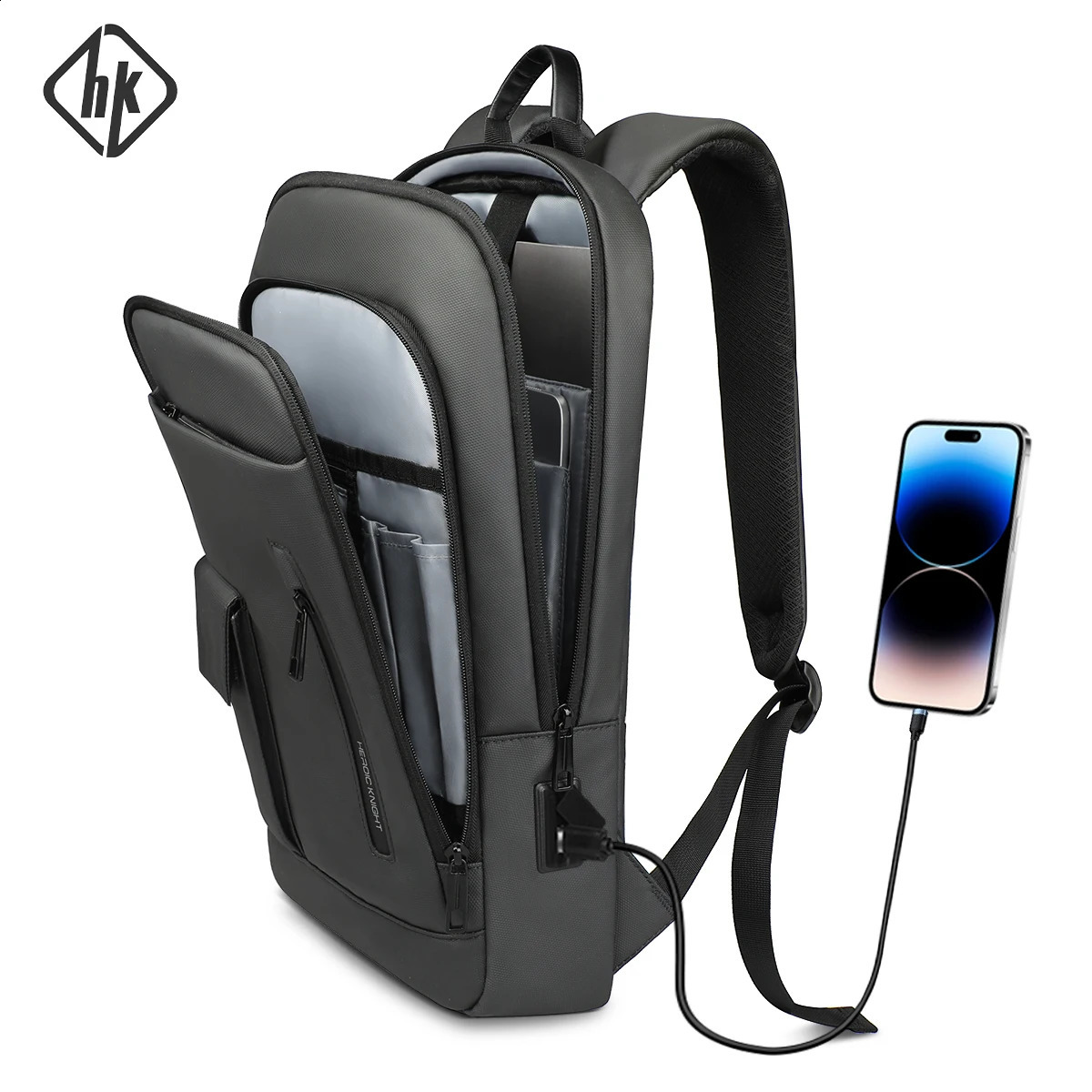 HK Slim 156 Laptop Backpack Mens Business Backpacks with USB Port Lightweight Work Bag for College Daily Travel Back Pack 250121