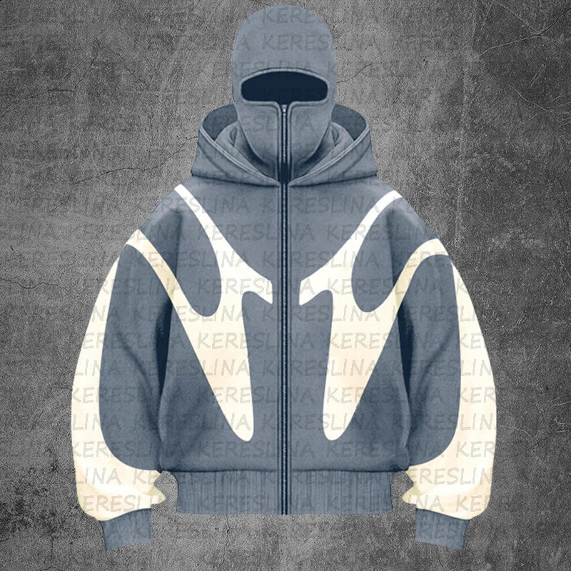 High Street Casual Hoodie Gothic Letter Print Pattern Mens and Womens Fashionable Harajuku Retro Y2K 250109