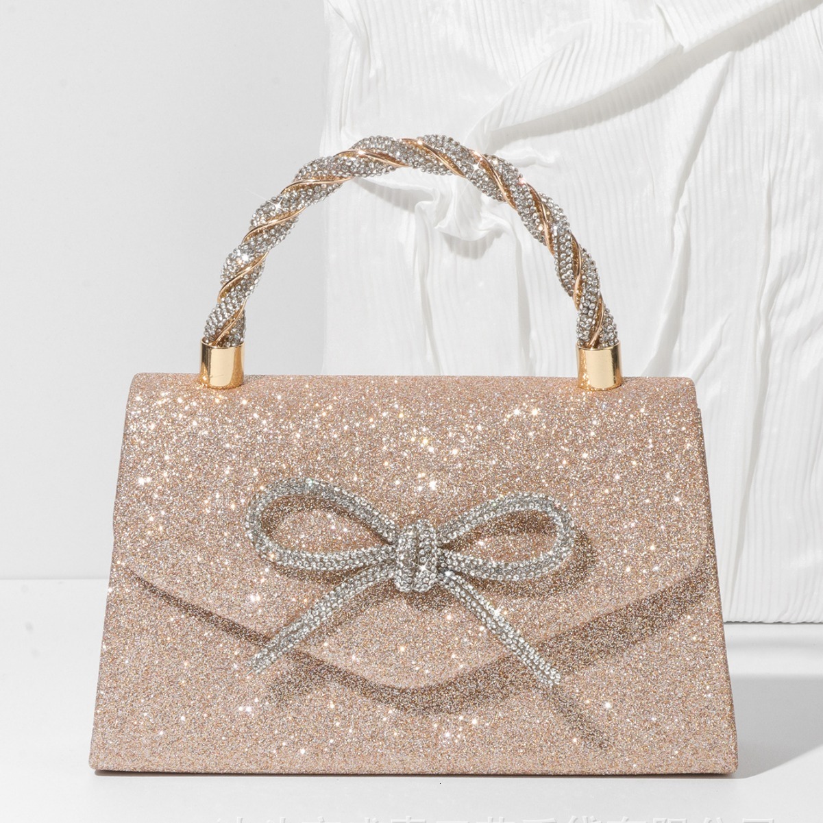 Banquet Bow Tie Crossbody Bag, Hand-Held Diamond Bar Handbag