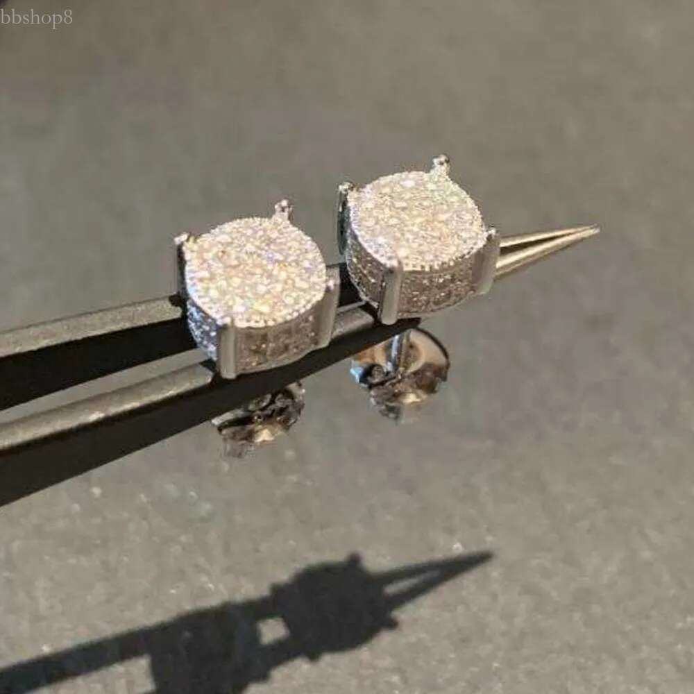 Moissanite Stud Earrings Punk Style Sterg Sier 2025 VVS Dia Lookalike