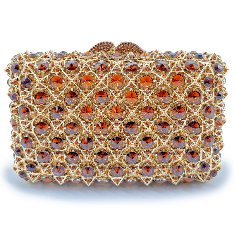 Ladies' Handmade Diamond Studded Dinner Bag, Metal Crystal Glass Handbag, Wedding Banquet Bag