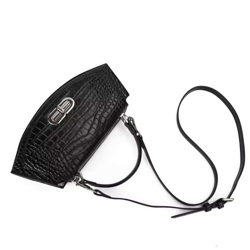 Crocodile Crossbody Women's With A Cowhide Leather Top Layer Fashion And Versatile Shoulder Bag