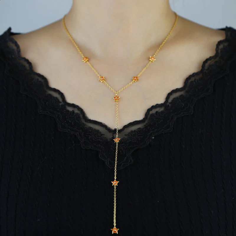 Colorful Star Charm Long Y Lariat Sexy Fashion Women Jewelry Necklace 250117