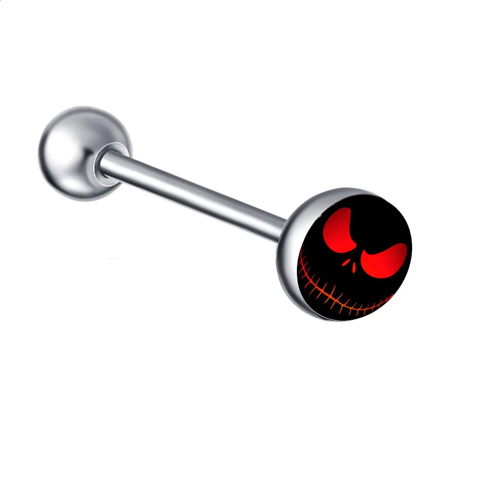 28 Styles Tongue Ring Piercing Punk Stainless Steel 2pcs Snake Eye Letter Sexy Nightclub Bar Stud Body Jewelry 250110