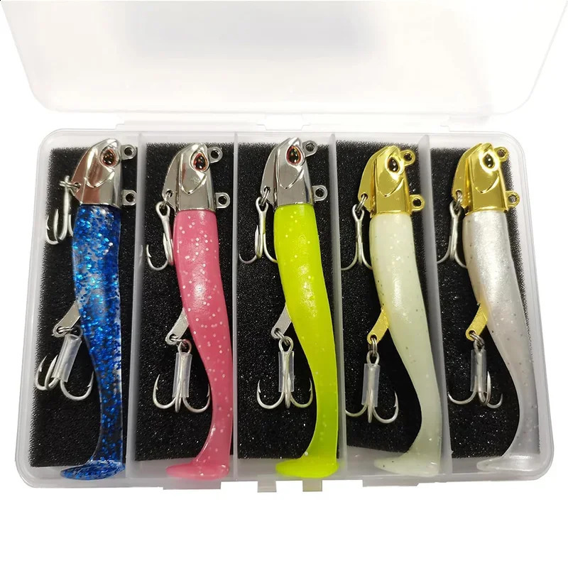 5pcs 24g105mm Artificial soft Bait LumiousGlow Mackerel Sea Bullet Bass Snapper Fishing Lure Wobblers Swimbait Jigging Baits 250107