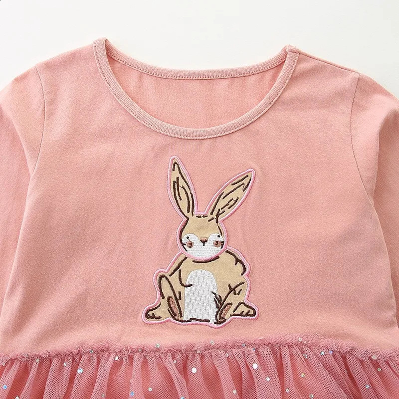 Childrens Girl Dress Spring Autumn Long Sleeved Mesh Kids Cartoon Embroidered Casual Princess Toddler 250117