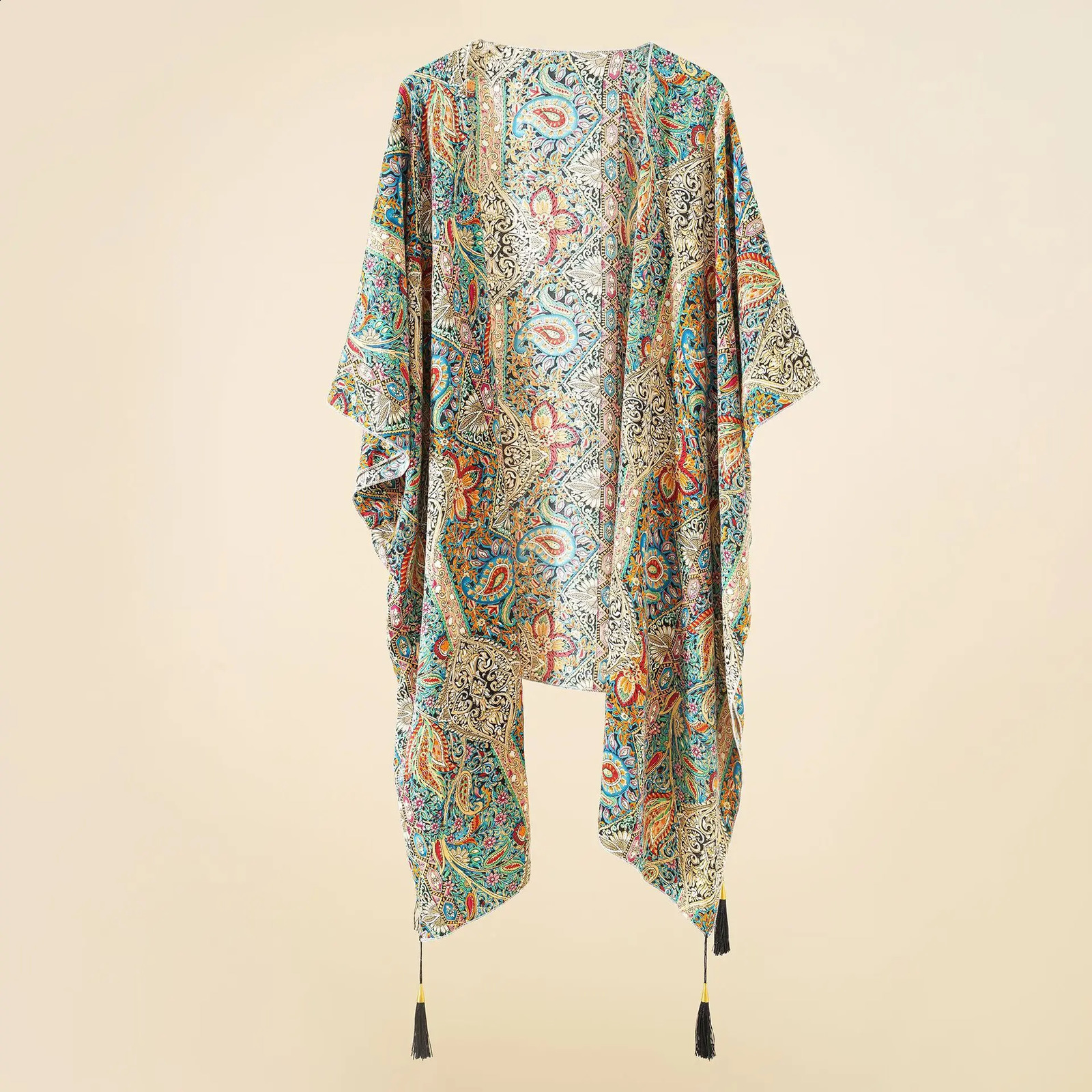 Womens Tops Floral Loose Tassels Coverups Beach Swim Bikini Kimono Cardigan Bathing Suit Cover Ups Blouse Swimwear Resort Wear 250122