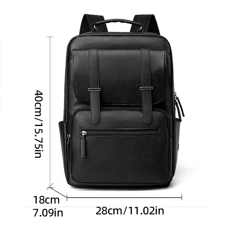 PU Business Backpack Large Capacity Laptop Bag Multifunctional Computer Backpacks Men Waterproof Travel Daypack Students Pack 250122
