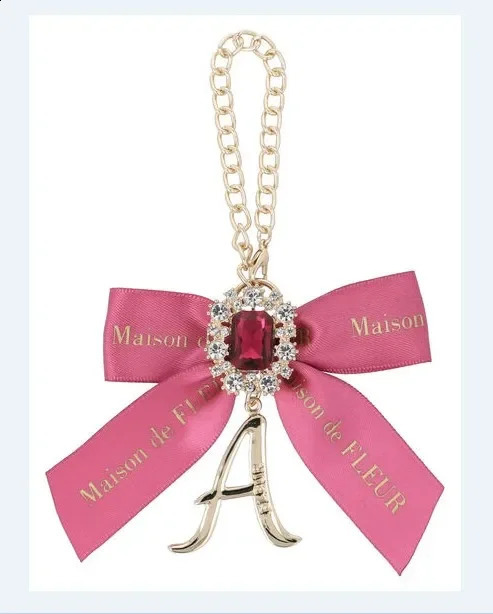 Japanese Lolita Style Gem Bow Ornaments Fashion Girls Women Bowknot Bag Charms Letters Rhinestone Pendant for Handbags250114