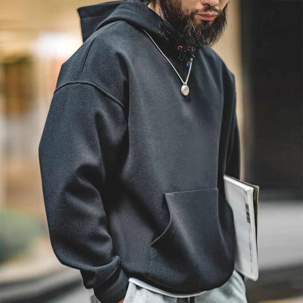 Maden New American Casual Heavy Hoodies Sweatshirt Cleanfit Silhouette Loose Pullover Outdoor Oversize Thermal Tops Men's Autumn