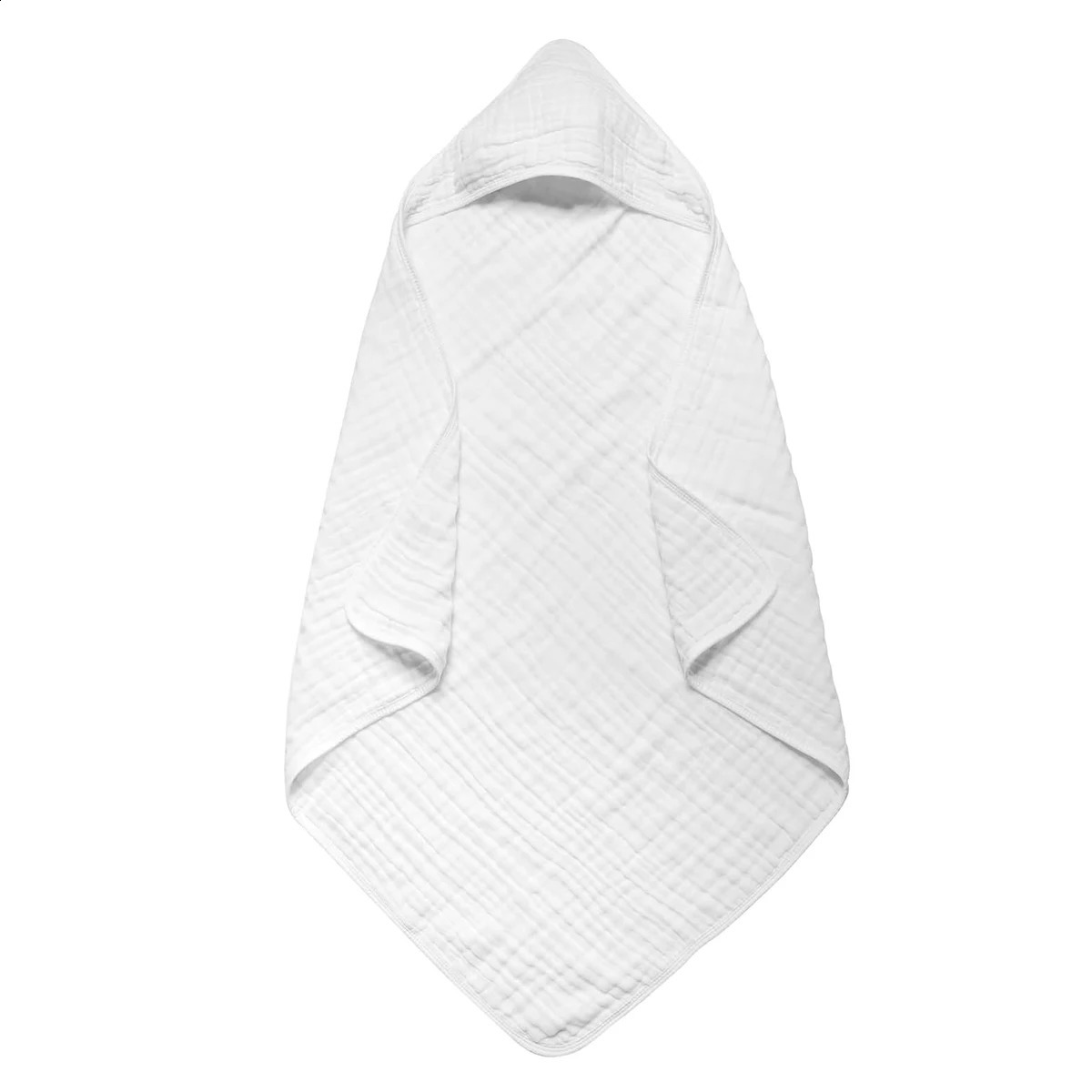 1 Pack Pure White Baby Hooded Towels for Babies and Toddlers Muslin Baby Bath Towel Soft and Absorbency for Boys and Girls 250114