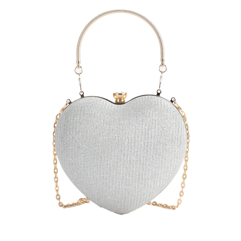 2024 New Fashionable and Trendy for Evening Party with a Love Heart Chain Strap Single Cross Shoulder Women's Bag