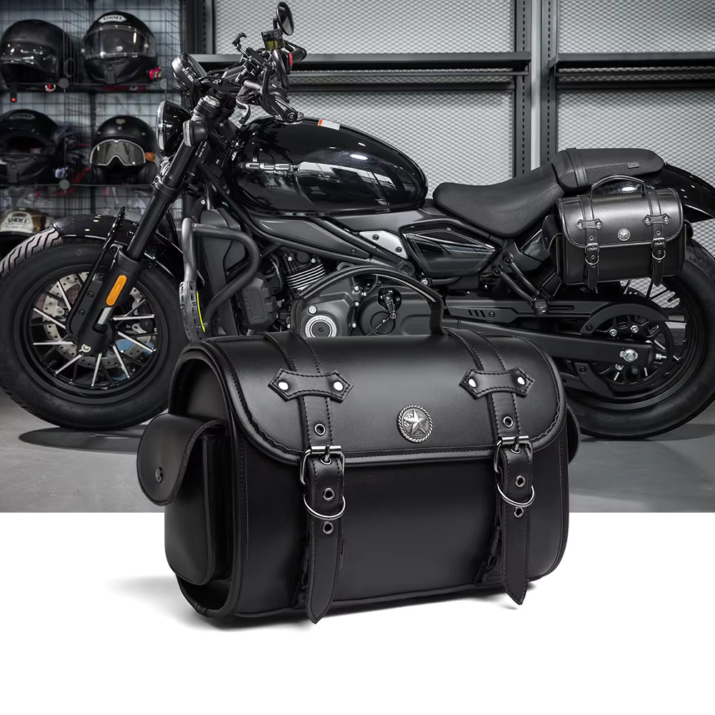 Motorcycle Black Universal Saddlebag Large Capacity Side Bags Storage Tool For Harley Waterproof Modified Bag