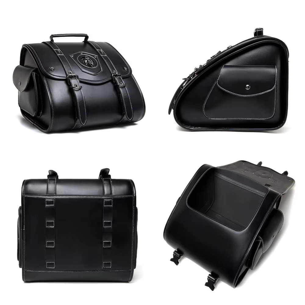 Steampunk Accessories Medieval Locomotive Retro Motorcycle Bag Black Skull Monster Pattern Knight Side Box Punk Style