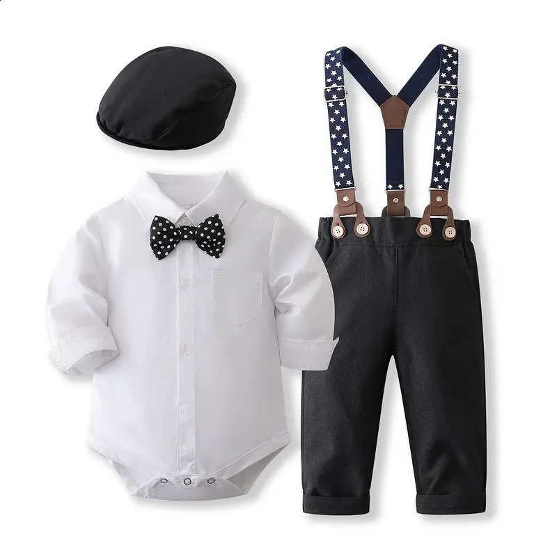 born Boys Formal Party Outfits Clothes Set Wedding Birthday Toddler Boy Gentleman Handsome Christening Elegant Suit 0-24M 250120