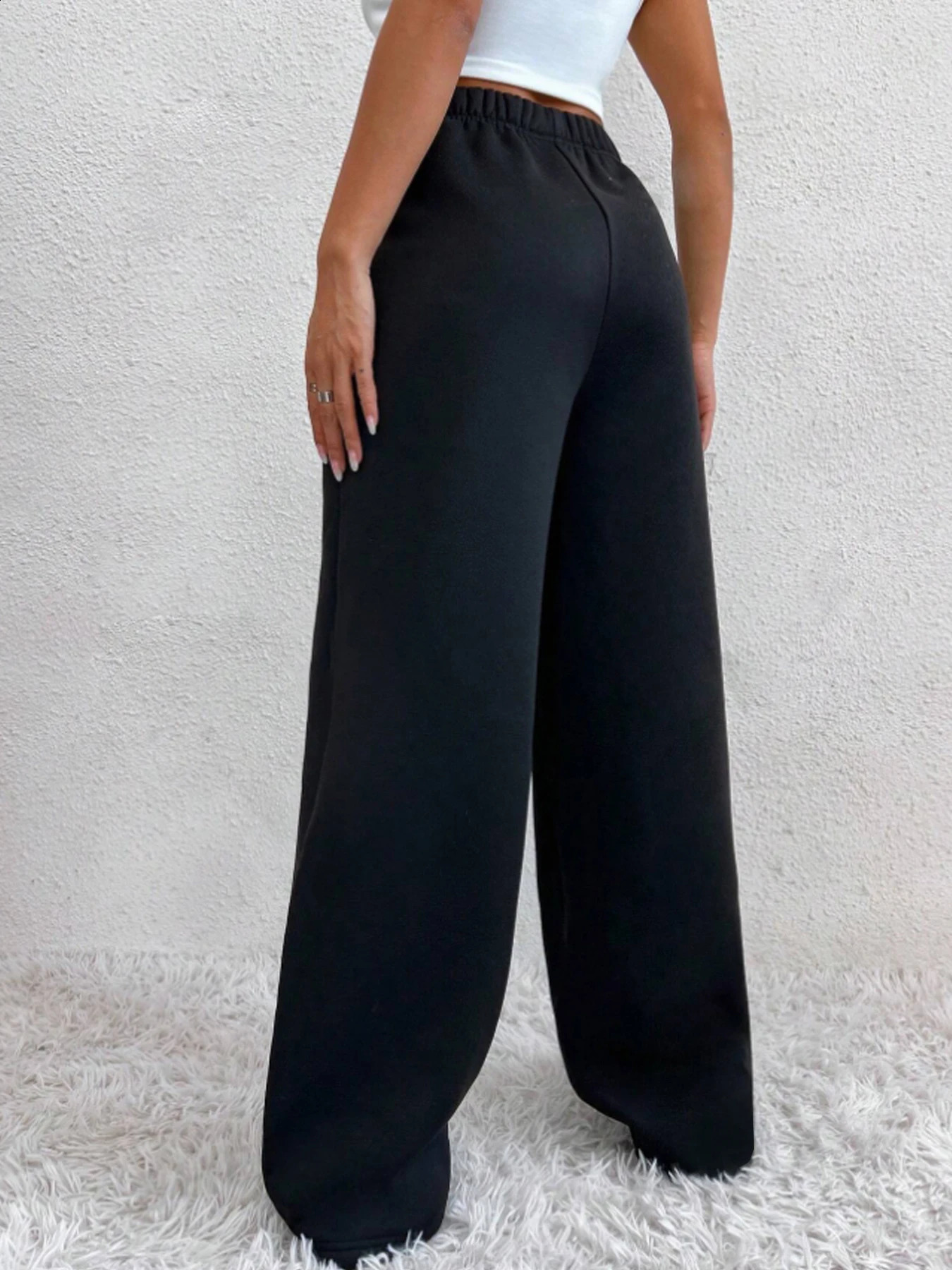 Autumn And Winter Womens Warm Pants Fleece Lined High Waist Casual Style Daily Wear With Pockets Jogging Sweatpants 250120
