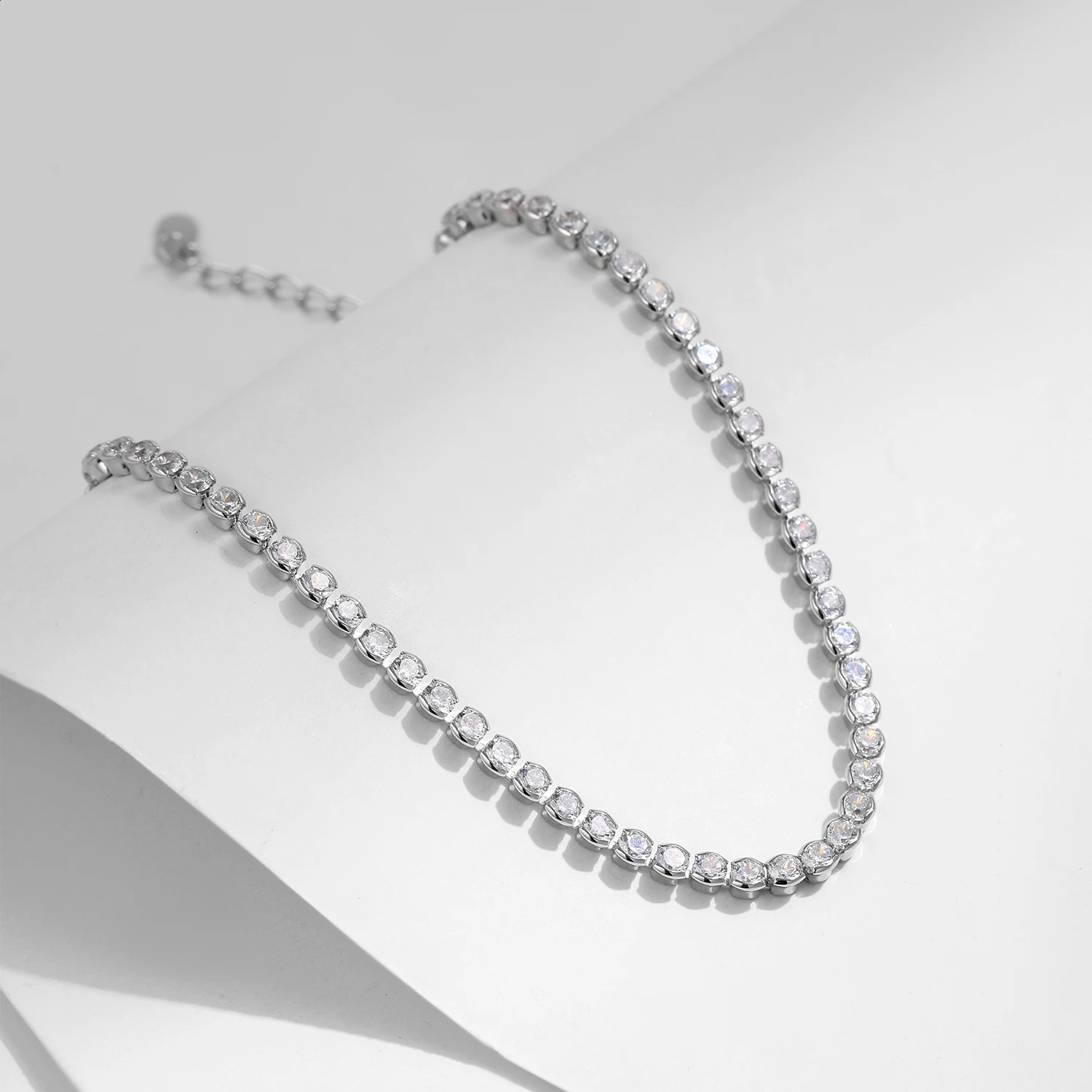 MODIAN 925 Sterling Silver Sparkling CZ Tennis Bracelet Round Zirconia Platinum Plated Bracelet For Women Fine Jewelry Gift 250121