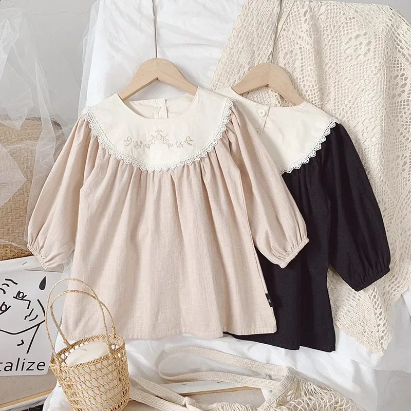 3781B1 Girls Dresses Autumn Embroidered Retro Princess Dresse Fashion 17Year Kids Dress 250116