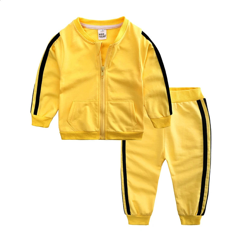 Spring Autumn Baby Girls Boys Clothes Set Cotton Long Sleeve Zipper Jacket Pants 2pcs Bebe Clothing Tracksuit Suit for 624M 250117