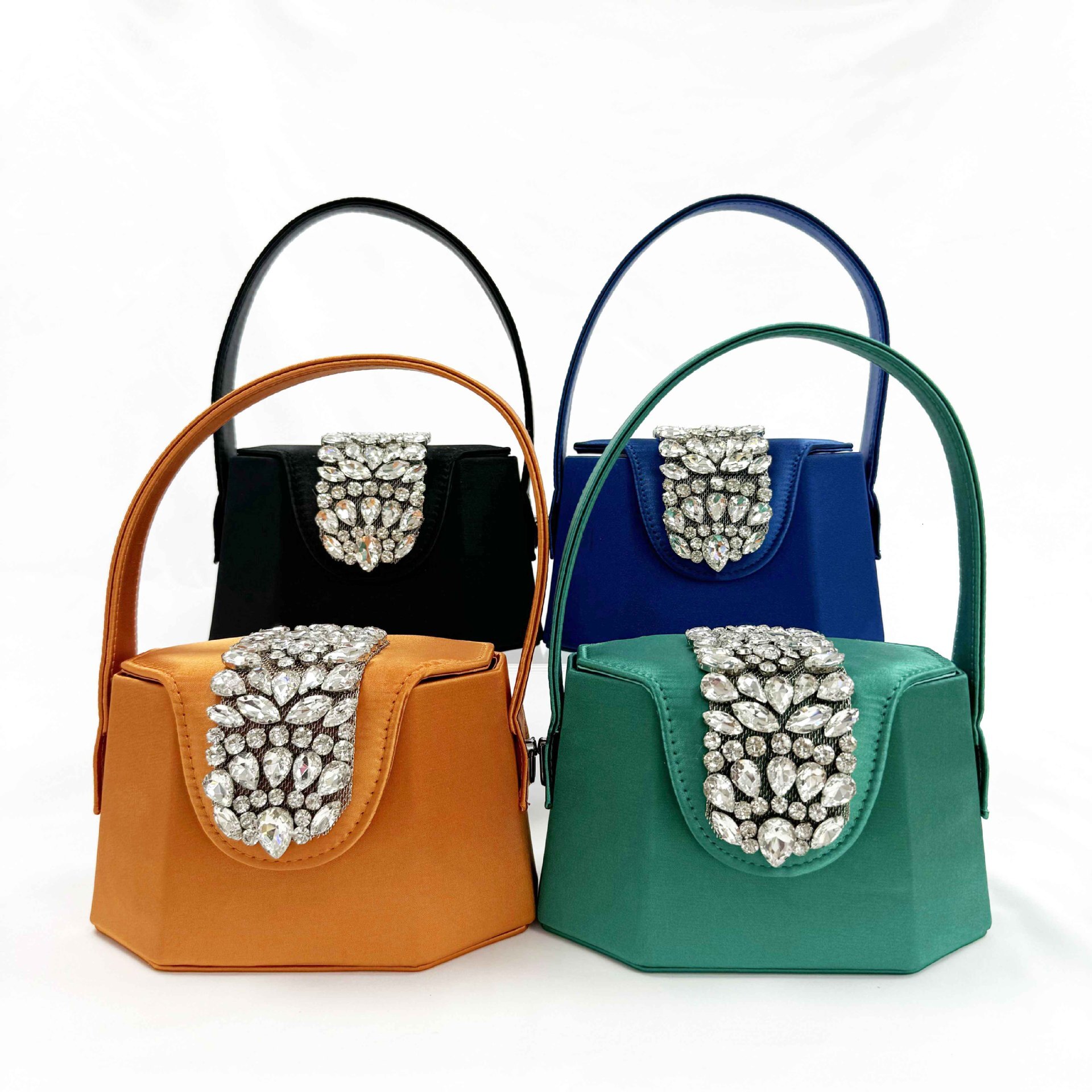 New Style New Product Women's Handheld Banquet Macaron Diamond Set Celebrity Dress Small Square Chain Strap Cross Bag
