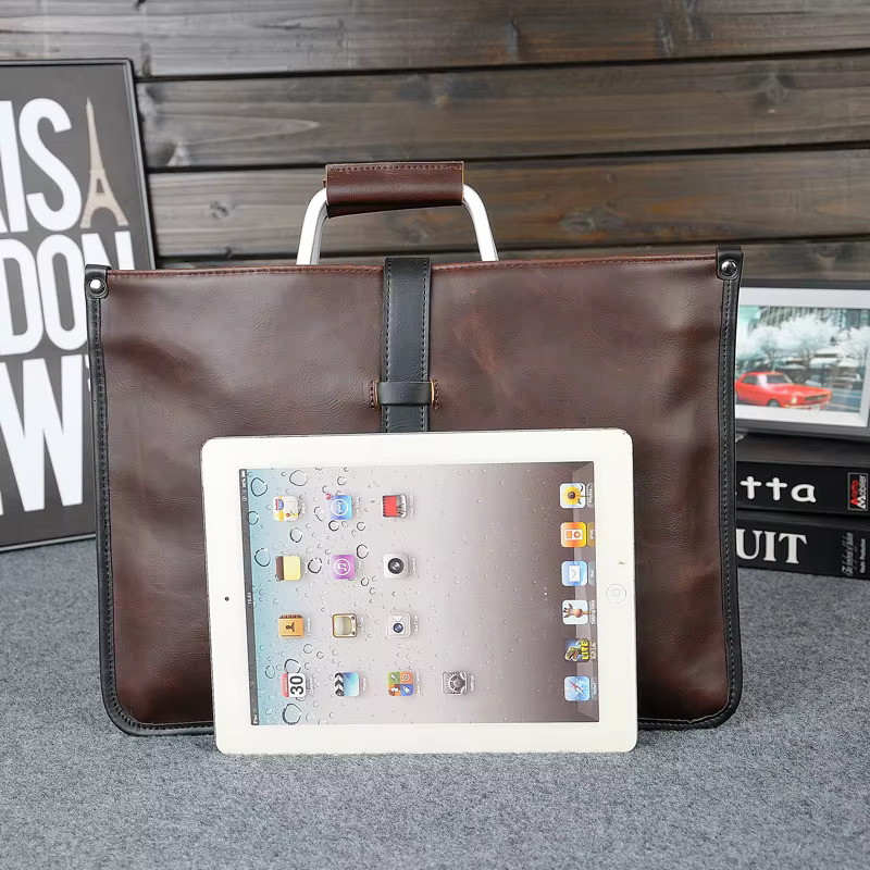 Business Briefcase Male High-Quality Crazy Horse Leather Crossbody Shoulder Men Laptop Bag Man Handbag Briefcases