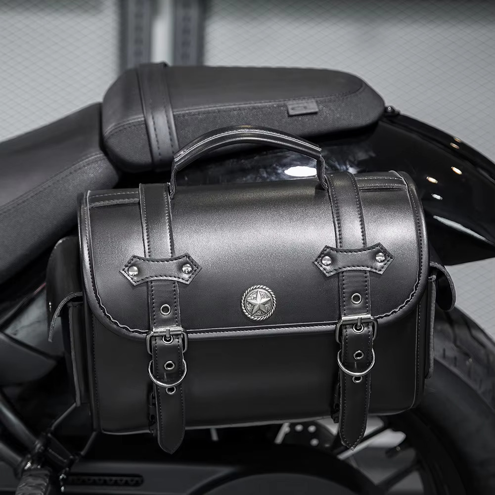 Motorcycle Black Universal Saddlebag Large Capacity Side Bags Storage Tool For Harley Waterproof Modified Bag