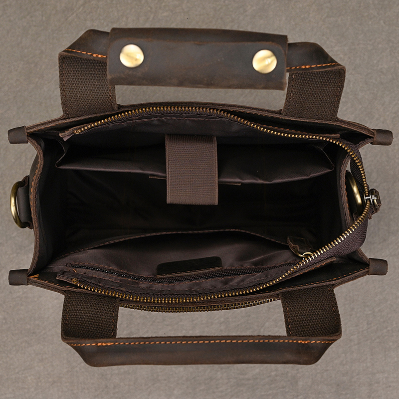 2024 New Arrivals Laptop Handbag For Men Male Genuine Leather Shoulder Crossbody Briefcase Bag Retro Fashion