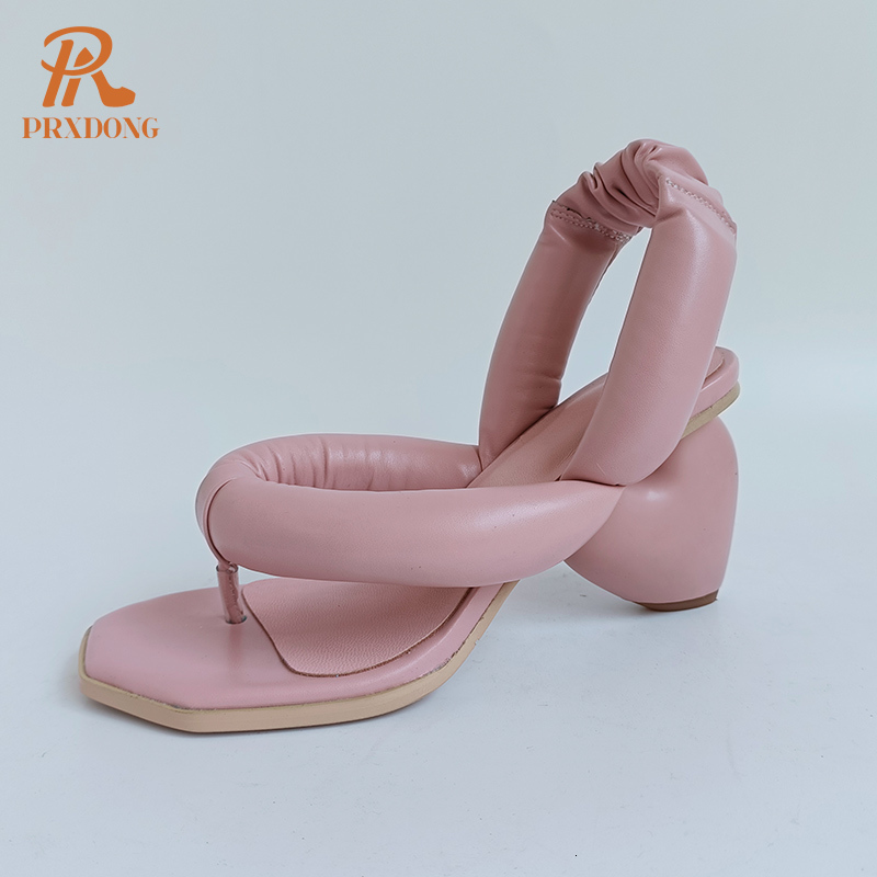 PRXDONG Women's New Fashion High Heels Dress Party Casual Female Sandals Summer Shoes Flip Ps Black Pink White Pumps