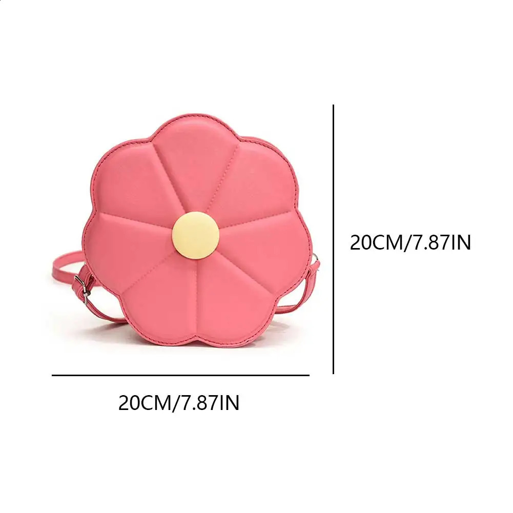 Flower Shaped Trendy Crossbody Bag PU Leather Crossbody Purse Cute with Adjustable Strap for Women and Girls 250113