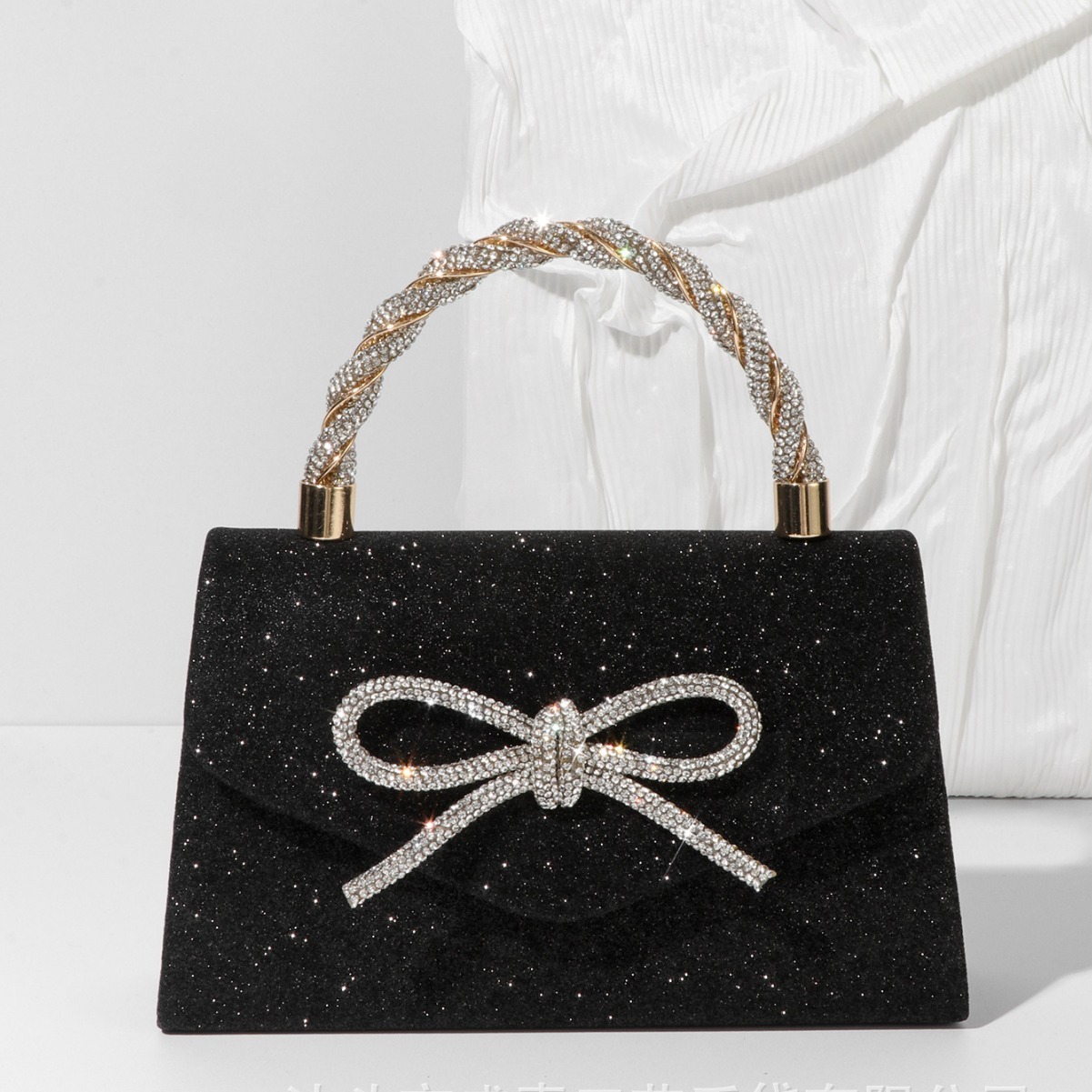 Banquet Bow Tie Crossbody Bag, Hand-Held Diamond Bar Handbag