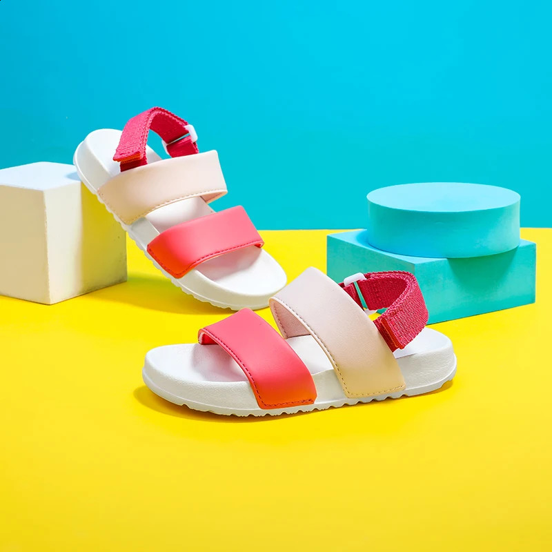Summer Little Boy Sandals Color Block And Lovely Pink Children Sandals Toddler Baby Soft Leisure School Girls Beach Sandals 250114