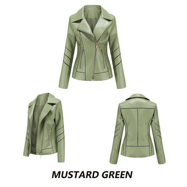 Leather Jacket Womens Thin Pu Short Coat Spring Autumn Jacket Motorcycle Suit Womens New Style Leather Womens Jacket 241209