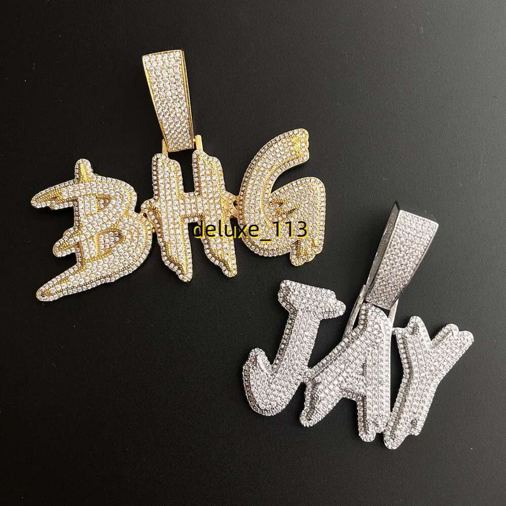 Custom Name Necklace for Men Personalized Letters Pendants Iced Out Charms Hip Hop Rock Jewelry