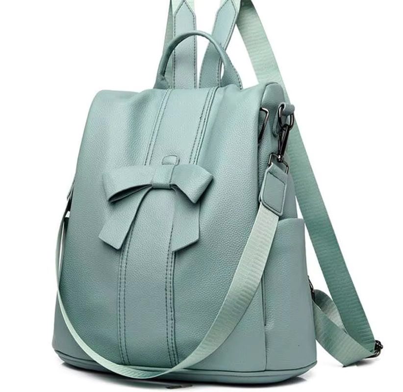 Wholesale New Casual Backpack Leather Women's Handbag Large Capacity School Bag For Girls Double Zipper Leisure Shoulder Bags