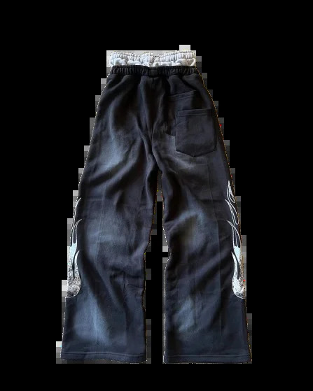 Streetwear Retro Patchwork Sweatpant Y2K Pant Gothic Letter Cartoon Patch Double Layer n Elastic Waist Jogging Casual Pants 250122