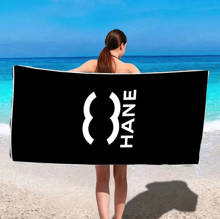 Retro Black Classic Letter Beach Towel Designer Fashion Brand Bath Bathroom Products Absorbent Long Square Towels B5