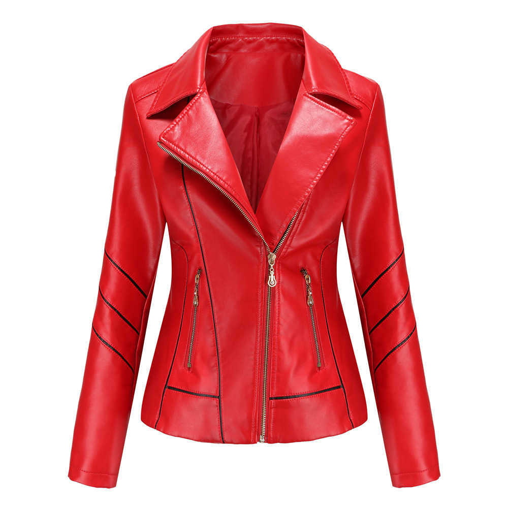 Leather Jacket Womens Thin Pu Short Coat Spring Autumn Jacket Motorcycle Suit Womens New Style Leather Womens Jacket 241209