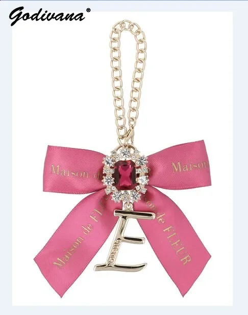 Japanese Lolita Style Gem Bow Ornaments Fashion Girls Women Bowknot Bag Charms Letters Rhinestone Pendant for Handbags250114