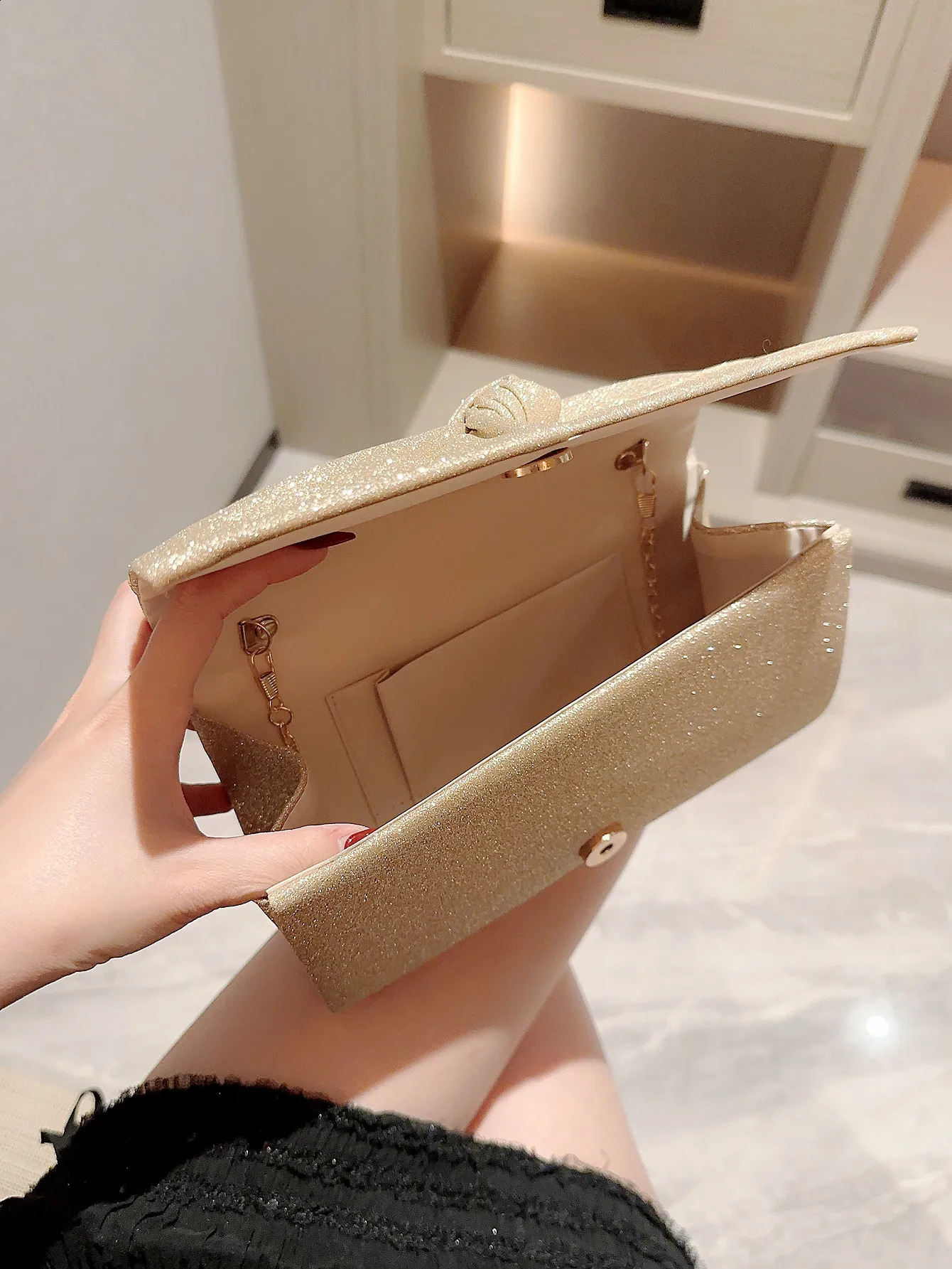 Womens Classic Cross Sparkling Flap Evening Bag Clutch Bag Party Bag Prom Bag Evening Bag Dress Bag Wedding Bag 250122