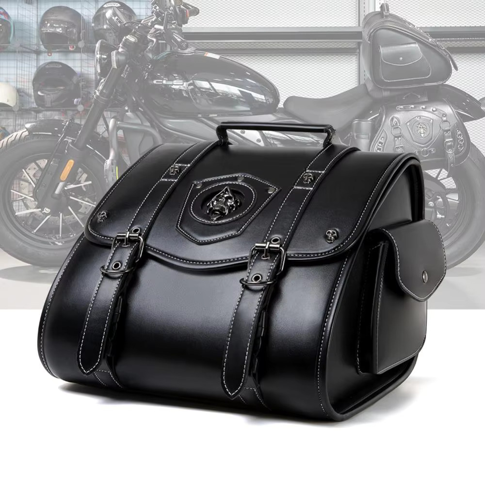 Steampunk Accessories Medieval Locomotive Retro Motorcycle Bag Black Skull Monster Pattern Knight Side Box Punk Style