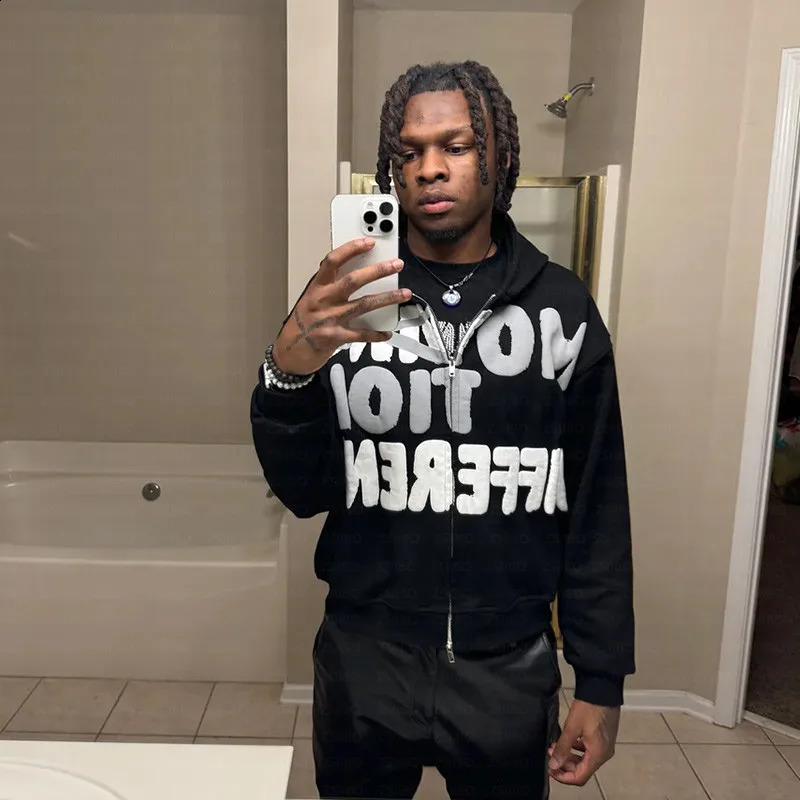 Y2k American Retro Loose Floral Hoodie Mens High Street Letter Printed Oversized Sportswear Fashion Casual Jacket Womens Top 250117