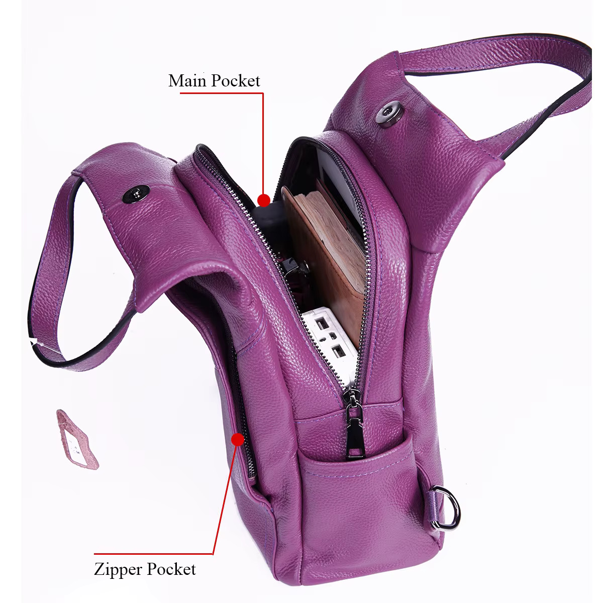 YUECIMIE Purple Genuine Women Brand School Backpack Real Leather Female Mochila Shoulder Bags For Teenage Girl