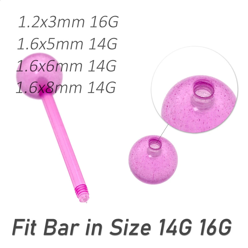 50Pcs Dark Glow Acrylic Piercing Balls Part Replacement for Body Jewelry Belly Ring Eyebrow Labret Tongue Nipple Barbell Beads 250110
