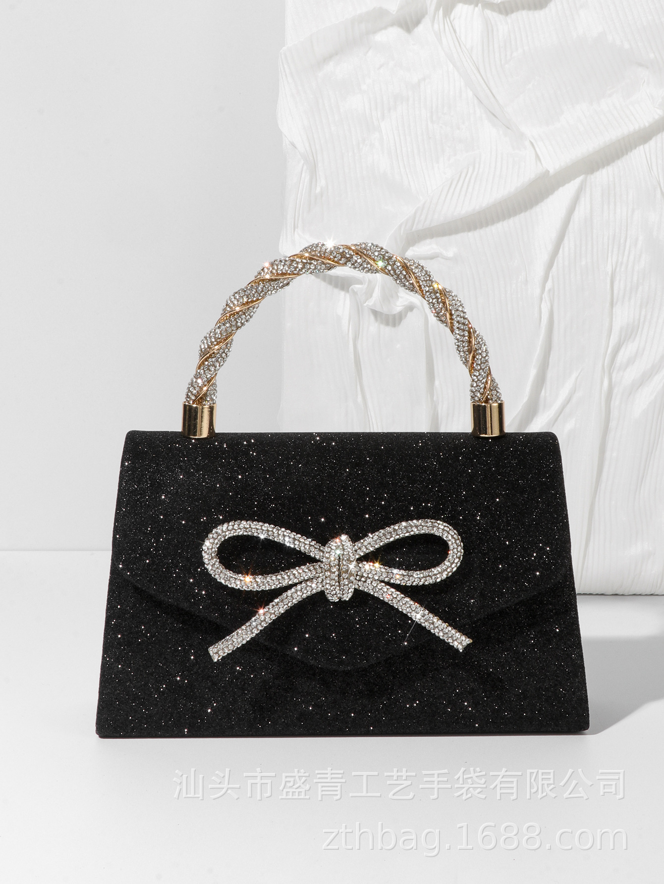 Banquet Bow Tie Crossbody Bag, Hand-Held Diamond Bar Handbag