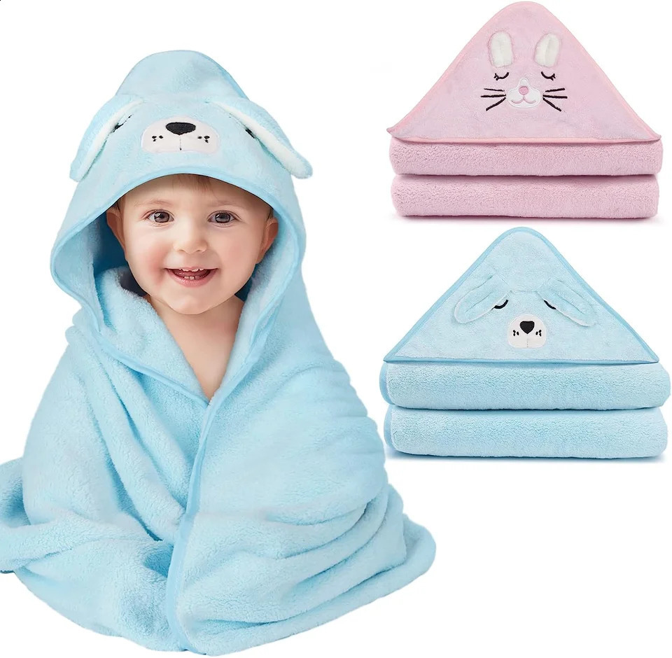 2 Pack Bamboo Hooded Baby Towel Premium Soft Bath Towel for Bathtub for Babie Natural Baby Stuff Towel for Boy and Girl 250114