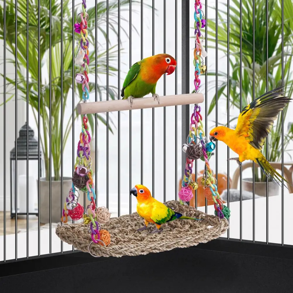 Window Hanging Parrot Toy Fun Exercise Stress Relief Bird Swing Toy Durable Easy-to-attach Parrot Hammock Bird Supply 250121