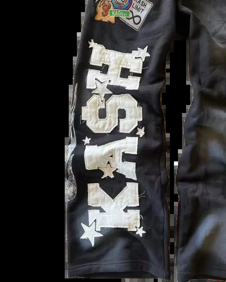 Sweatpants Y2K Pants Men Hip Hop Letter Patch ed Vintage Double Layer Baggy Elastic Waist Gothic Jogging Casual 250122