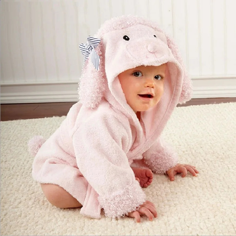 Cute Mouse Children Bathrobe born Blankets Baby Boy Bath Towels Hooded Girl Coat Terry Clothes Set Pography Props 0-6 Year 250114